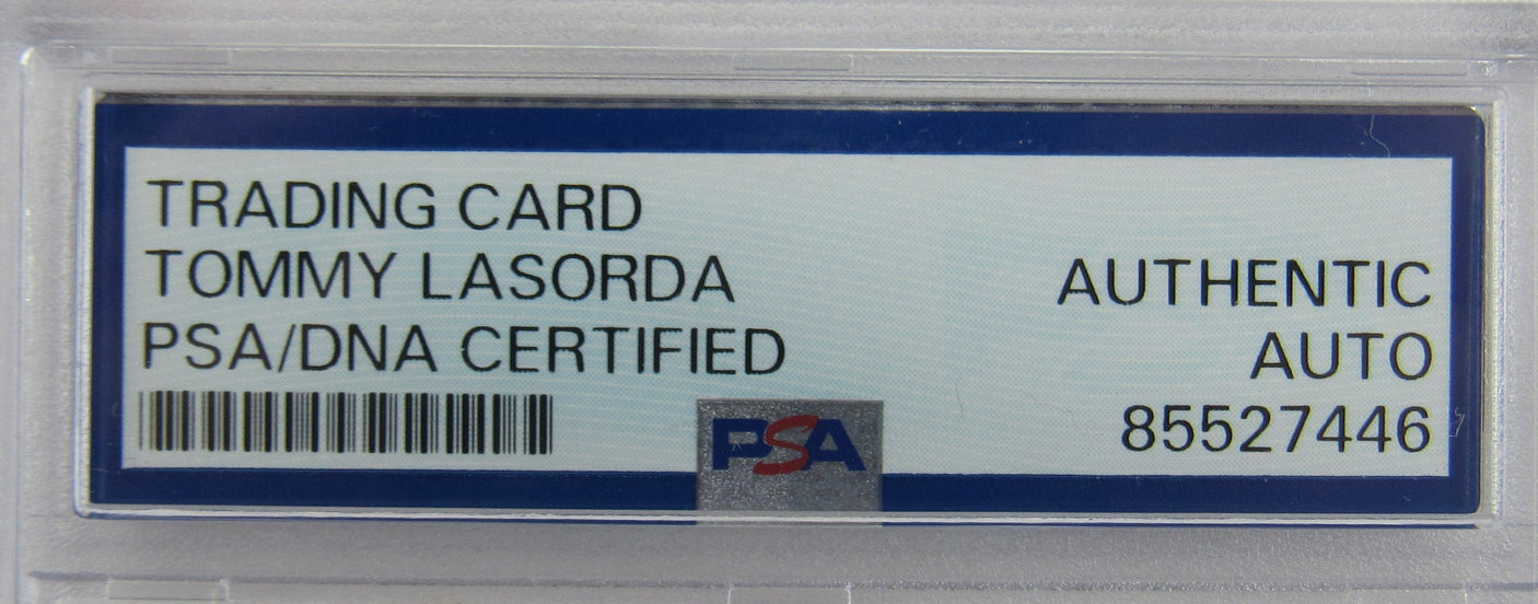 Tommy LaSorda Signed Encapsulated Baseball Card PSA/DNA