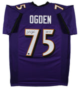 Jonathan Ogden "HOF 13" Authentic Signed Purple Pro Style Jersey BAS Witnessed