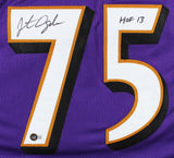 Jonathan Ogden "HOF 13" Authentic Signed Purple Pro Style Jersey BAS Witnessed