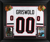 Chevy Chase & Randy Quaid Christmas Vacation Signed White Framed Jersey BAS Wit