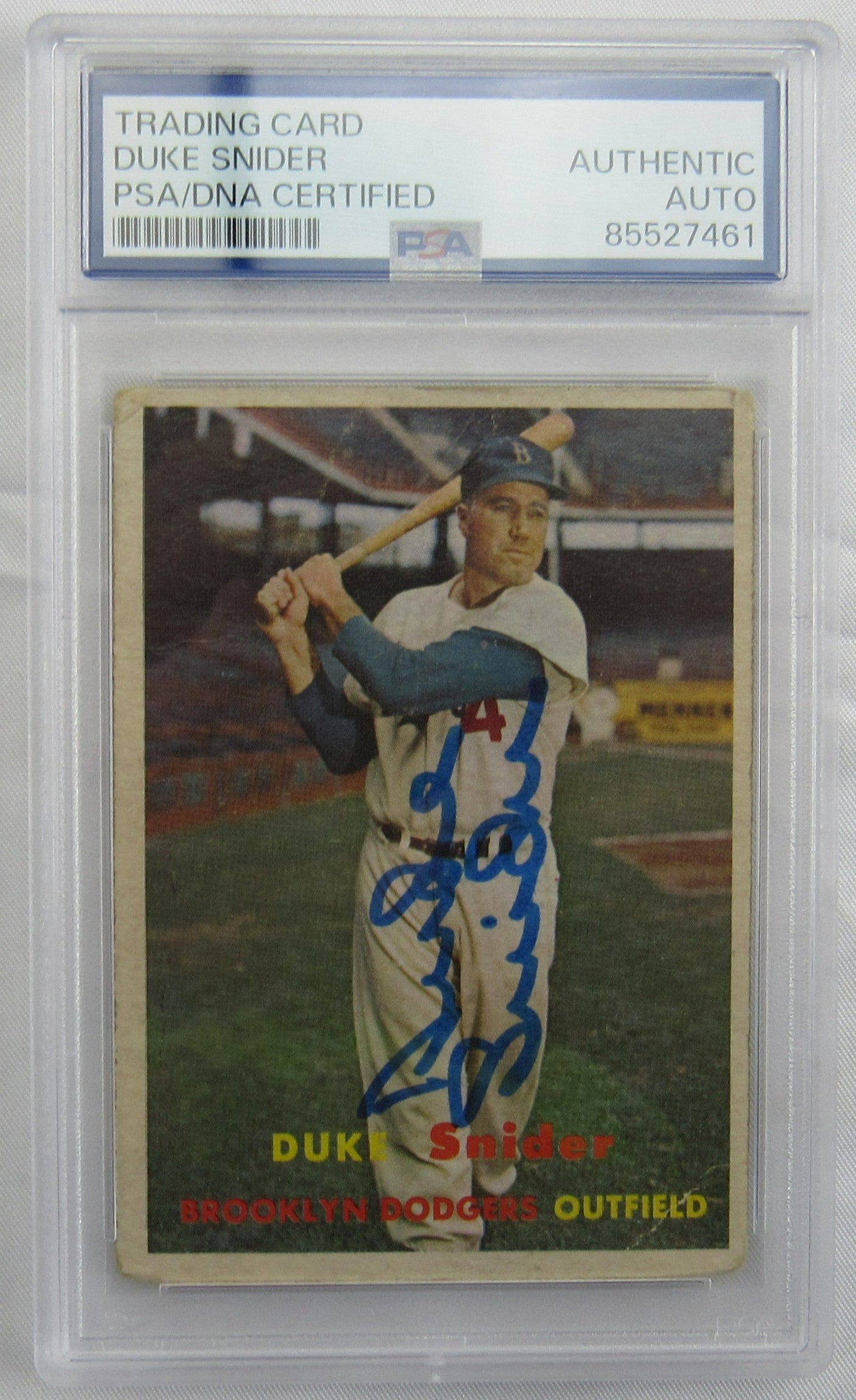 Duke Snider Signed Encapsulated Topps Baseball Card PSA/DNA