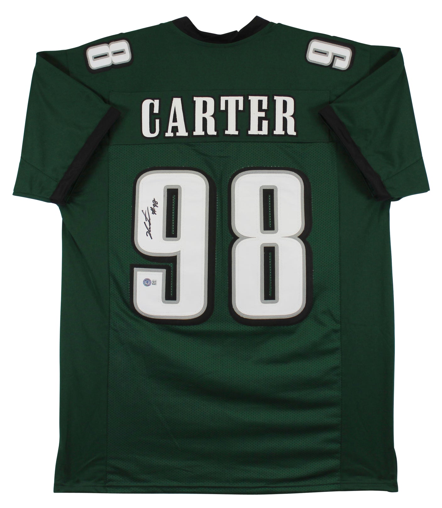 Jalen Carter Authentic Signed Green Pro Style Jersey BAS Witness