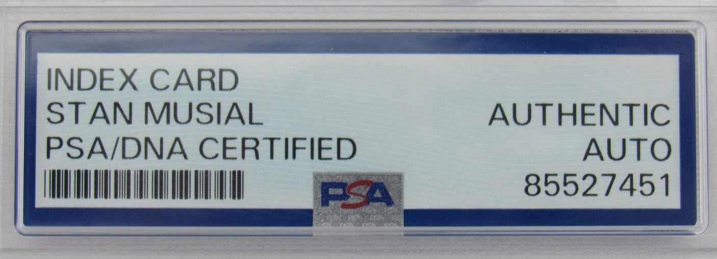 Stan Musial Signed Encapsulated Index Card PSA/DNA
