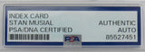 Stan Musial Signed Encapsulated Index Card PSA/DNA