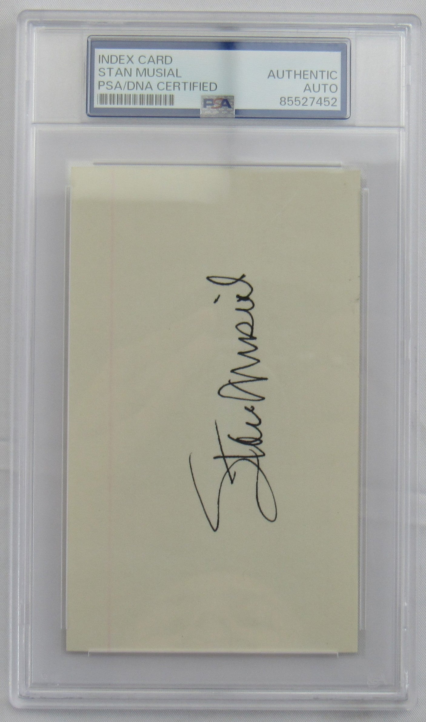 Stan Musial Signed Encapsulated Index Card PSA/DNA II