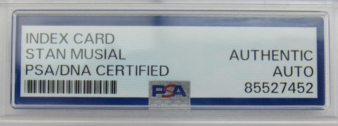 Stan Musial Signed Encapsulated Index Card PSA/DNA II