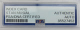 Stan Musial Signed Encapsulated Index Card PSA/DNA II