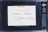 Grace De Monaco Signed 3.75x525 Personal Stationary Signature Card BAS Slabbed