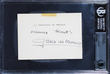 Grace De Monaco Signed 3.75x525 Personal Stationary Signature Card BAS Slabbed