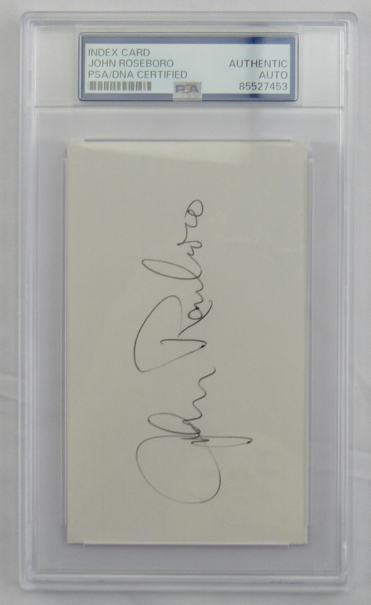 John Roseboro Signed Encapsulated Index Card PSA/DNA