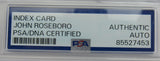 John Roseboro Signed Encapsulated Index Card PSA/DNA