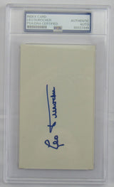 Leo Durocher Signed Encapsulated Index Card PSA/DNA