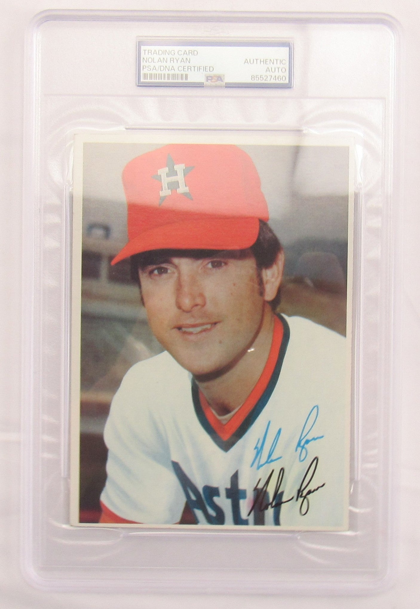 Nolan Ryan Signed Encapsulated Topps Print PSA/DNA