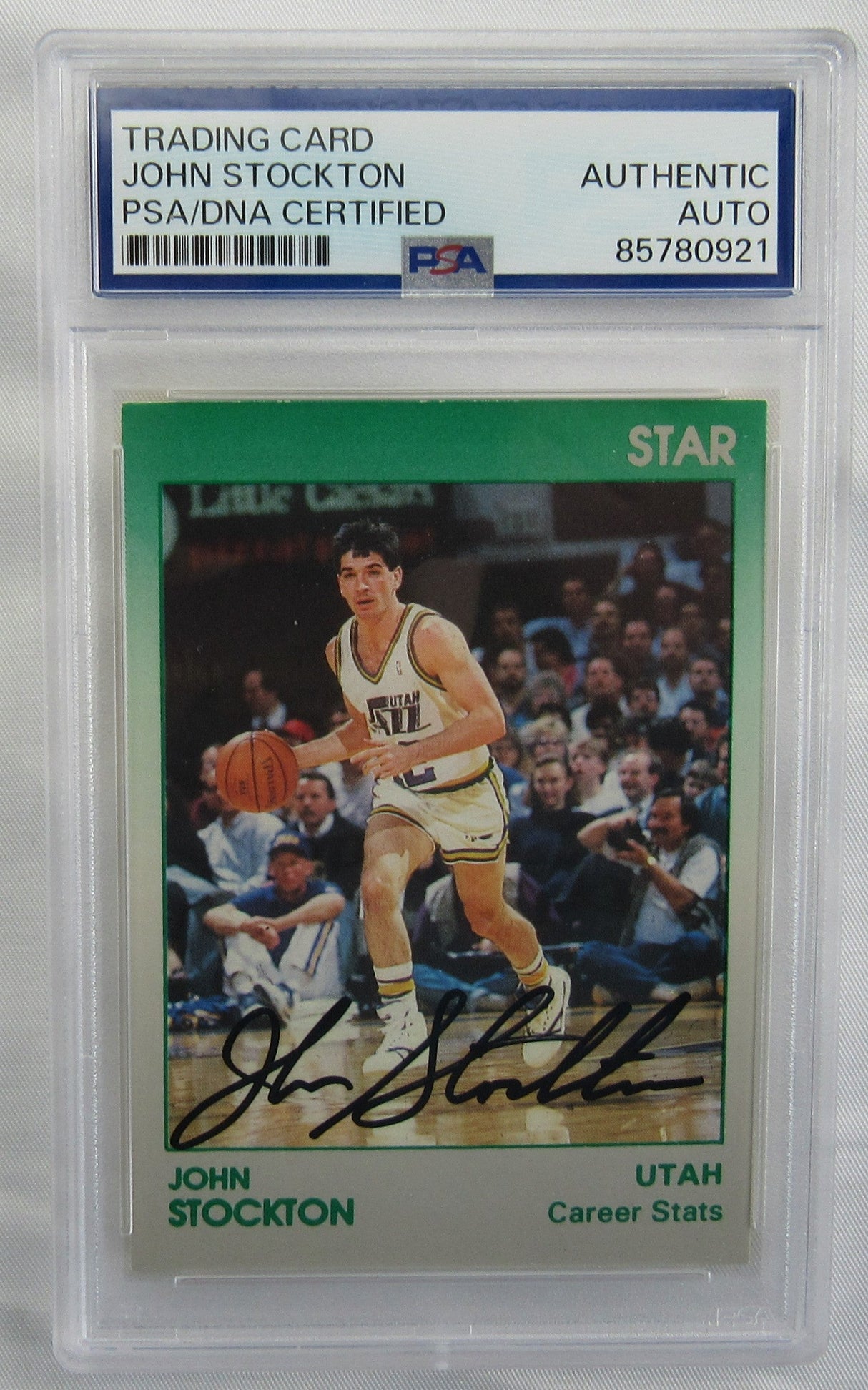 1991 Star John Stockton Signed Auto PSA/DNA Encapsulated Basketball Card