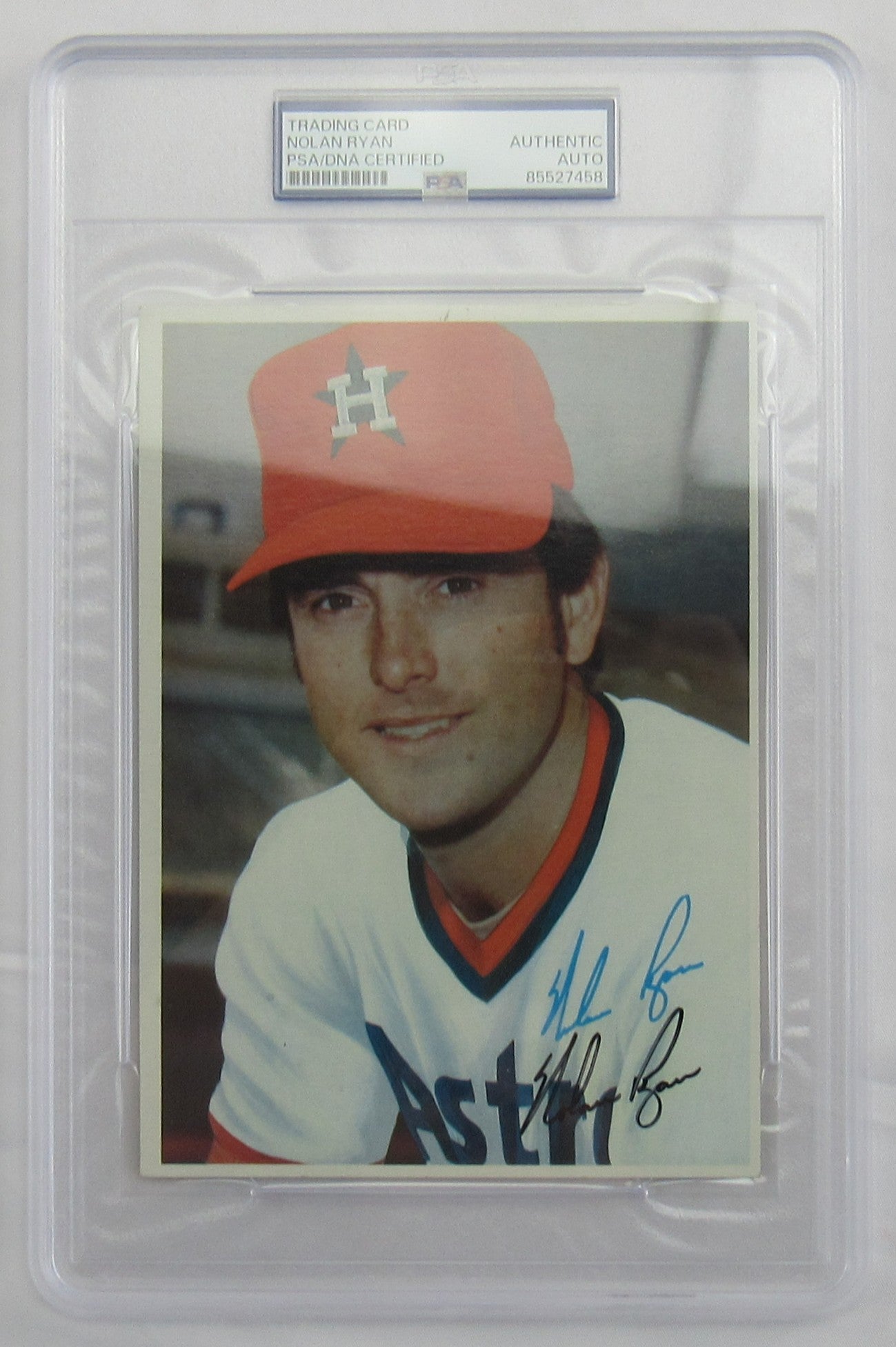 Nolan Ryan Signed Encapsulated Topps Print PSA/DNA II