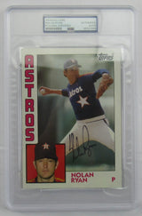 Nolan Ryan Signed Encapsulated Topps Print PSA/DNA III