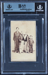 Eng & Chang Bunker Conjoined Twins Authentic Signed 2.35x3.85 Photo BAS Slabbed