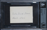 Julia Ward Howe "April 1895" Authentic Signed 2.5x3.5 Cut Signature BAS Slabbed