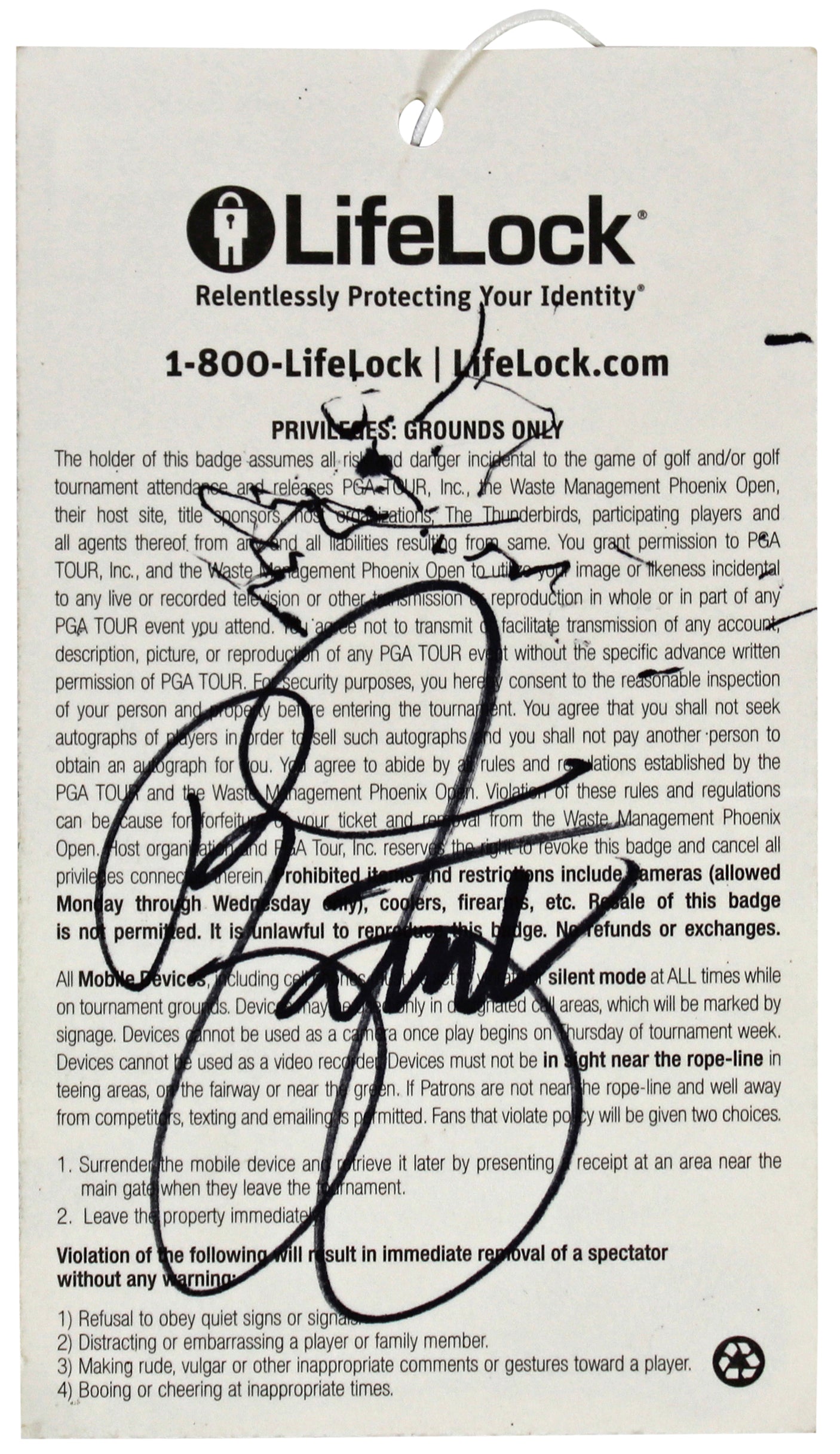 Rickie Fowler Signed 2013 Waste Management Phoenix Open Ticket Stub BAS #BK12644