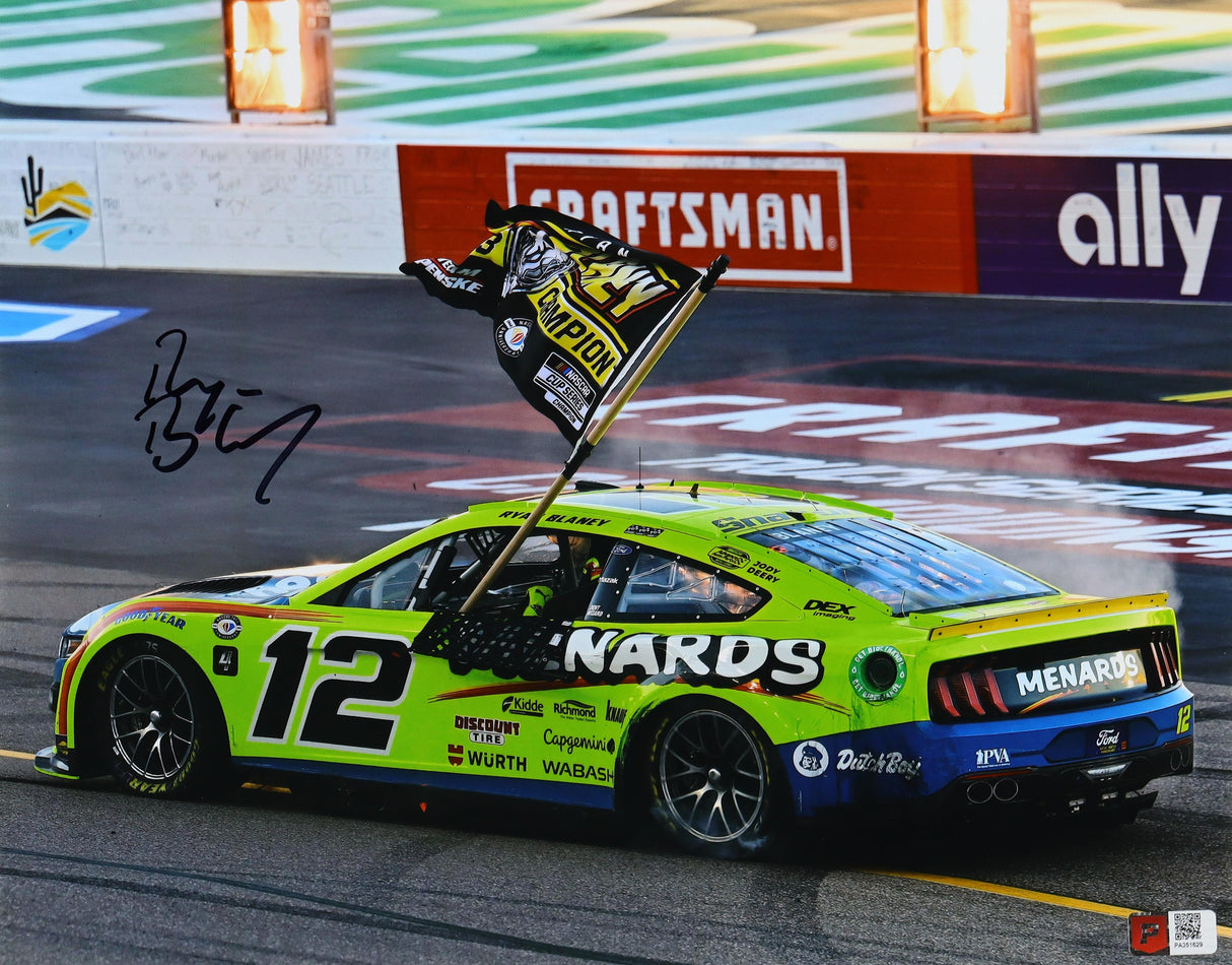 Ryan Blaney Signed 2023 NASCAR Champion Menards 11x14 Photo w/ COA