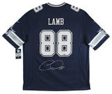 Cowboys CeeDee Lamb Authentic Signed Navy Blue Nike Jersey Autographed FAN COA