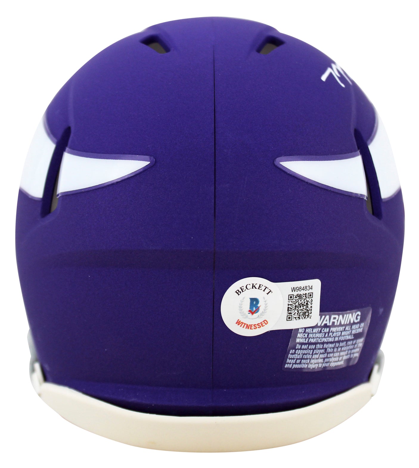 Vikings T.J. Hockenson Signed 2023 On Field Alt Speed Mini Helmet BAS Witnessed