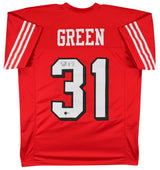 Renardo Green Authentic Signed Red Pro Style Jersey w/ Dropshadow BAS Witnessed
