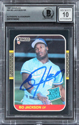 Royals Bo Jackson Signed 1987 Donruss #35 Rated Rookie Card Auto 10! BAS Slabbed