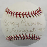 Bobby Brown - AL President Signed Auto Rawlings Baseball w/ Insc