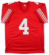 Jake Moody Authentic Signed Red Pro Style Jersey Autographed BAS Witnessed