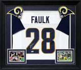 Marshall Faulk Authentic Signed White Pro Style Framed Jersey BAS Witnessed