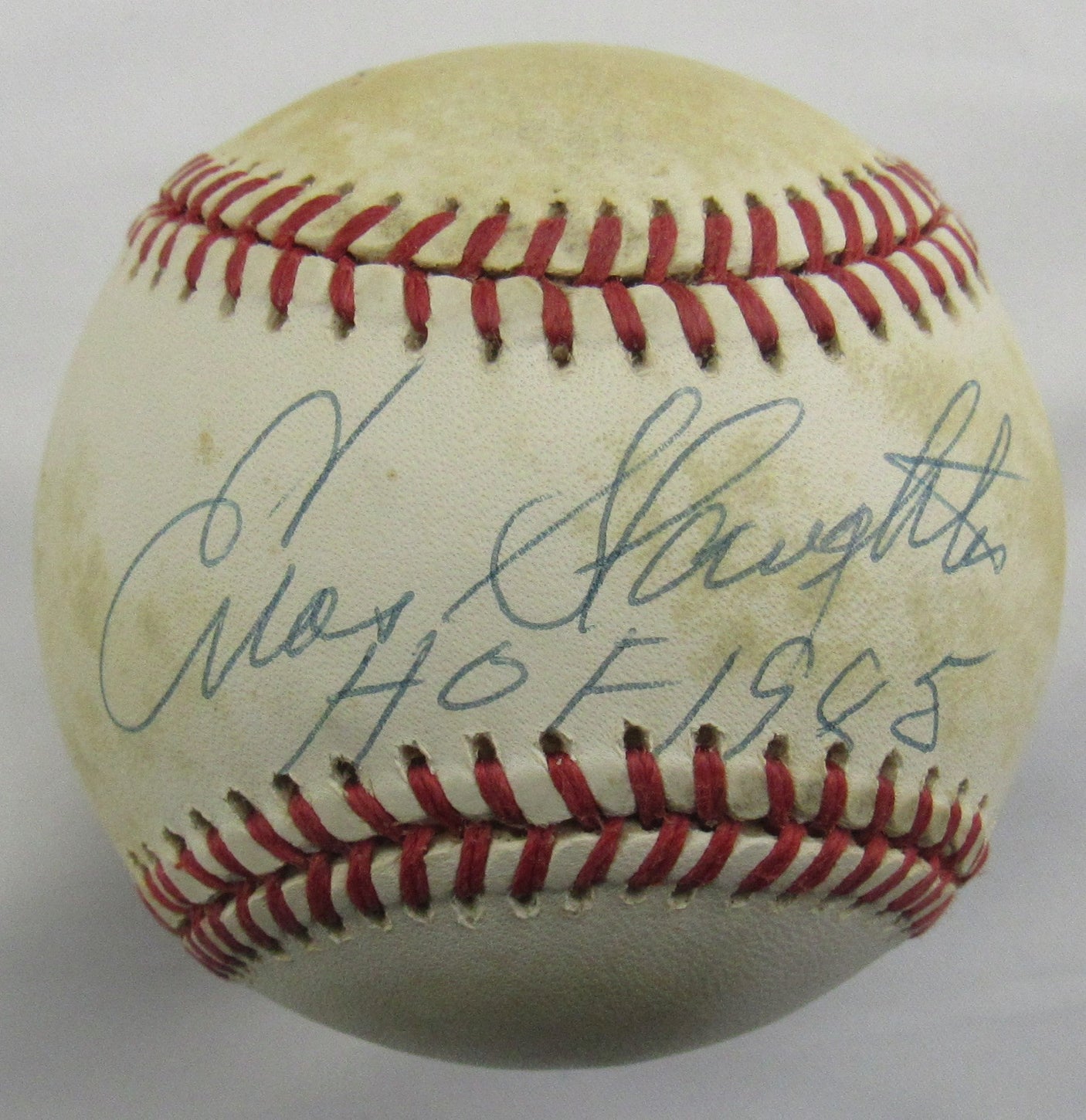 Enos Slaughter Signed Auto Rawlings Baseball JSA CH80299