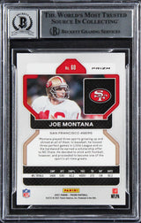 49ers Joe Montana Signed 2021 Panini Prizm RW&B #60 Card Auto 10! BAS Slabbed