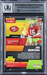 49ers Joe Montana Signed 2021 Panini Mosaic Silver #19 Card Auto 10! BAS Slabbed
