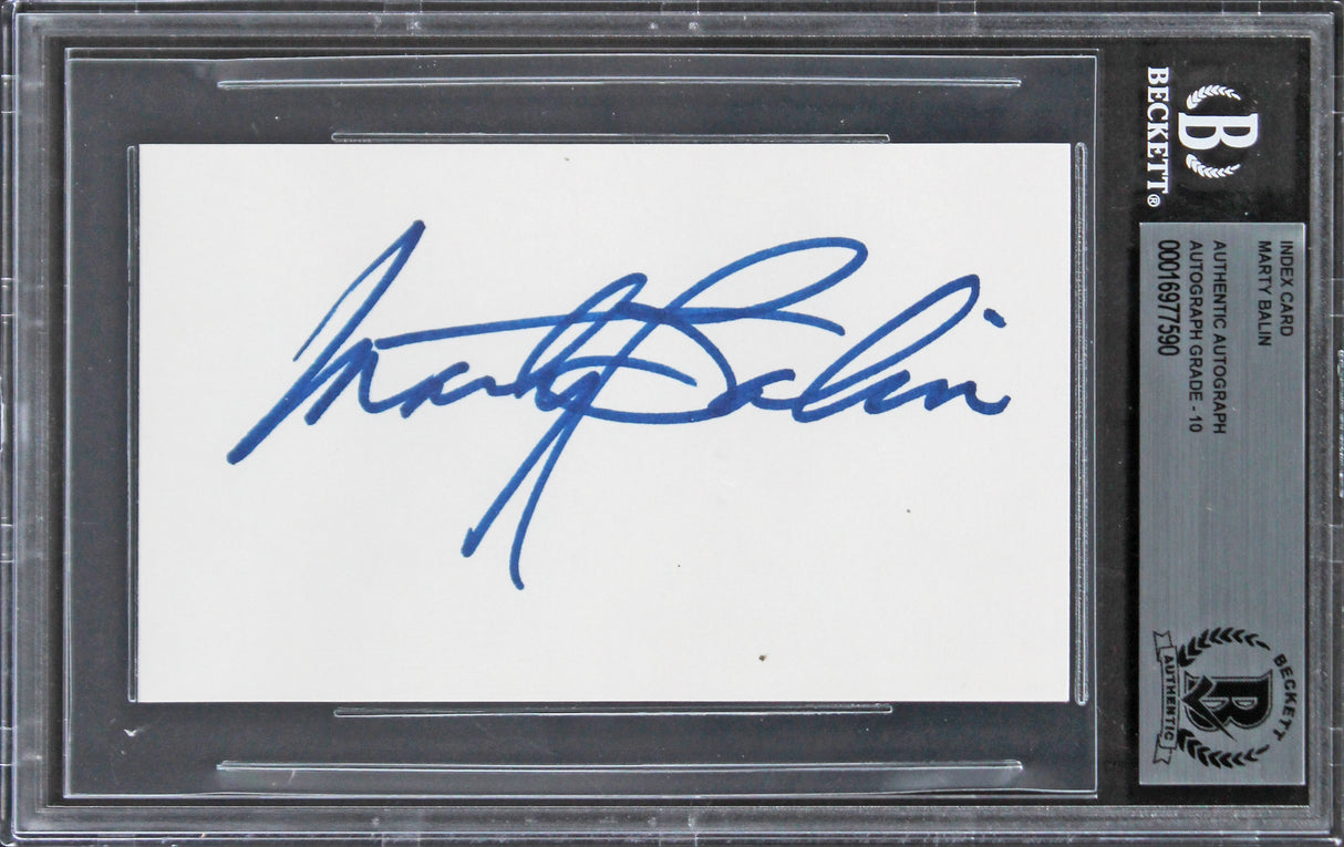 Marty Balin Jefferson Airplane Signed 3x5 Index Card Auto Grade 10 BAS Slabbed 2