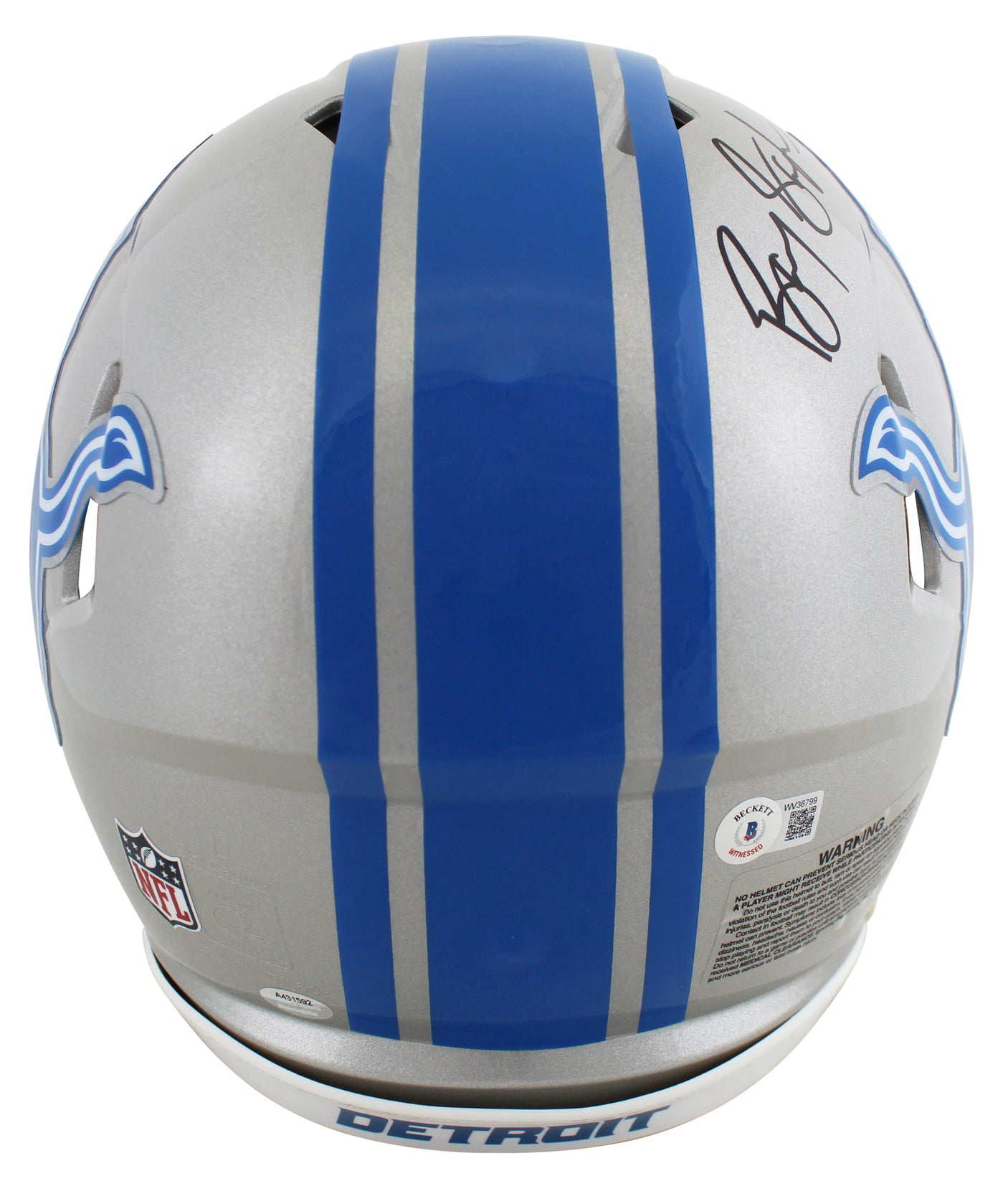 Lions Barry Sanders Authentic Signed Full Size Speed Proline Helmet BAS
