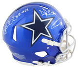 Cowboys (3) Prescott, Elliott, Lamb Signed Flash F/S Speed Proline Helmet BAS W