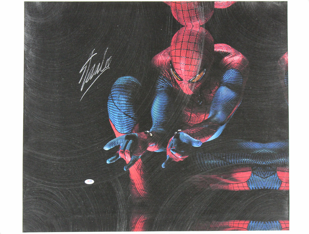 Stan Lee Marvel Authentic Signed 20x24 Spider-Man Canvas PSA/DNA #W18580