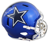 Cowboys Tony Dorsett Signed Flash Full Size Speed Rep Helmet W/ Case BAS Witness