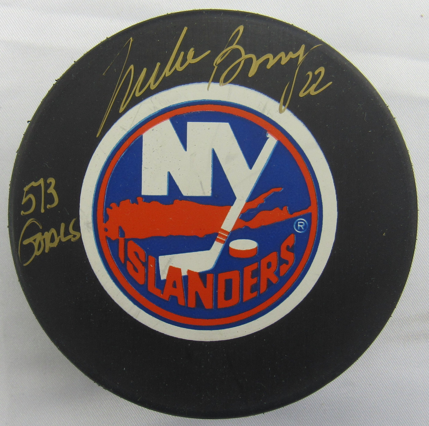 Mike Bossy Signed Auto Islanders Puck w/ Insc JSA CH80334