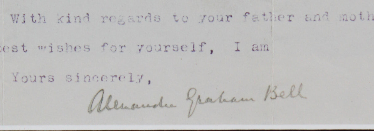Alexander Graham Bell Authentic Signed & Framed 1915 Typed Letter BAS #A04949