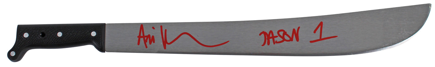 Ari Lehman Friday The 13th "Jason 1" Signed Machete w/ Black Handle BAS Witness