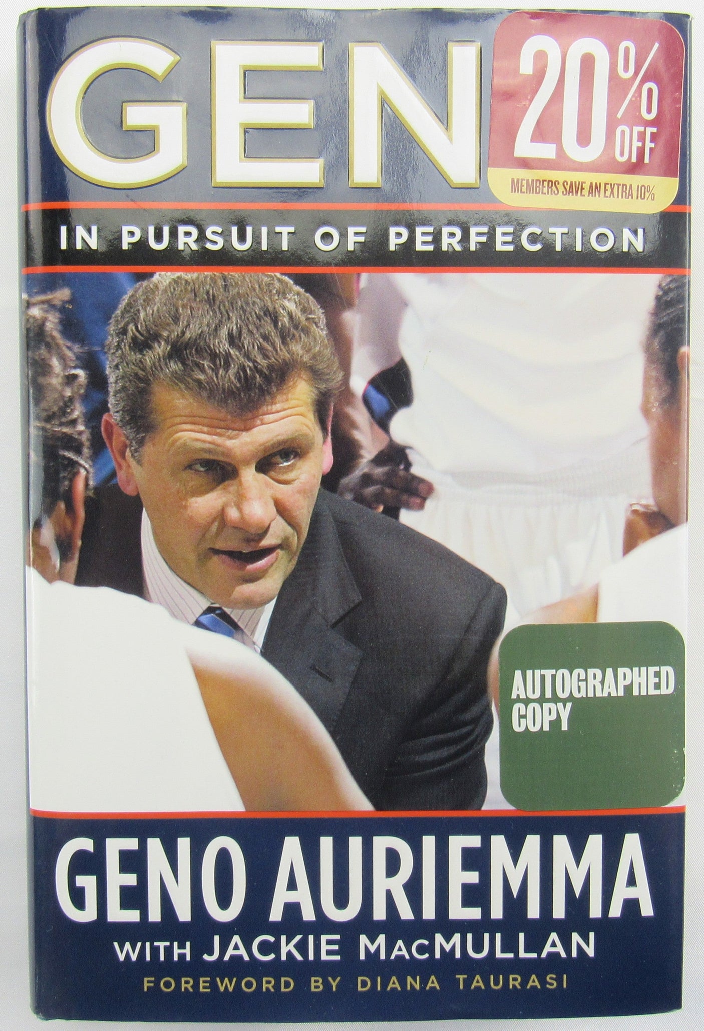 Geno Auriemma Signed Auto Book JSA CH80371