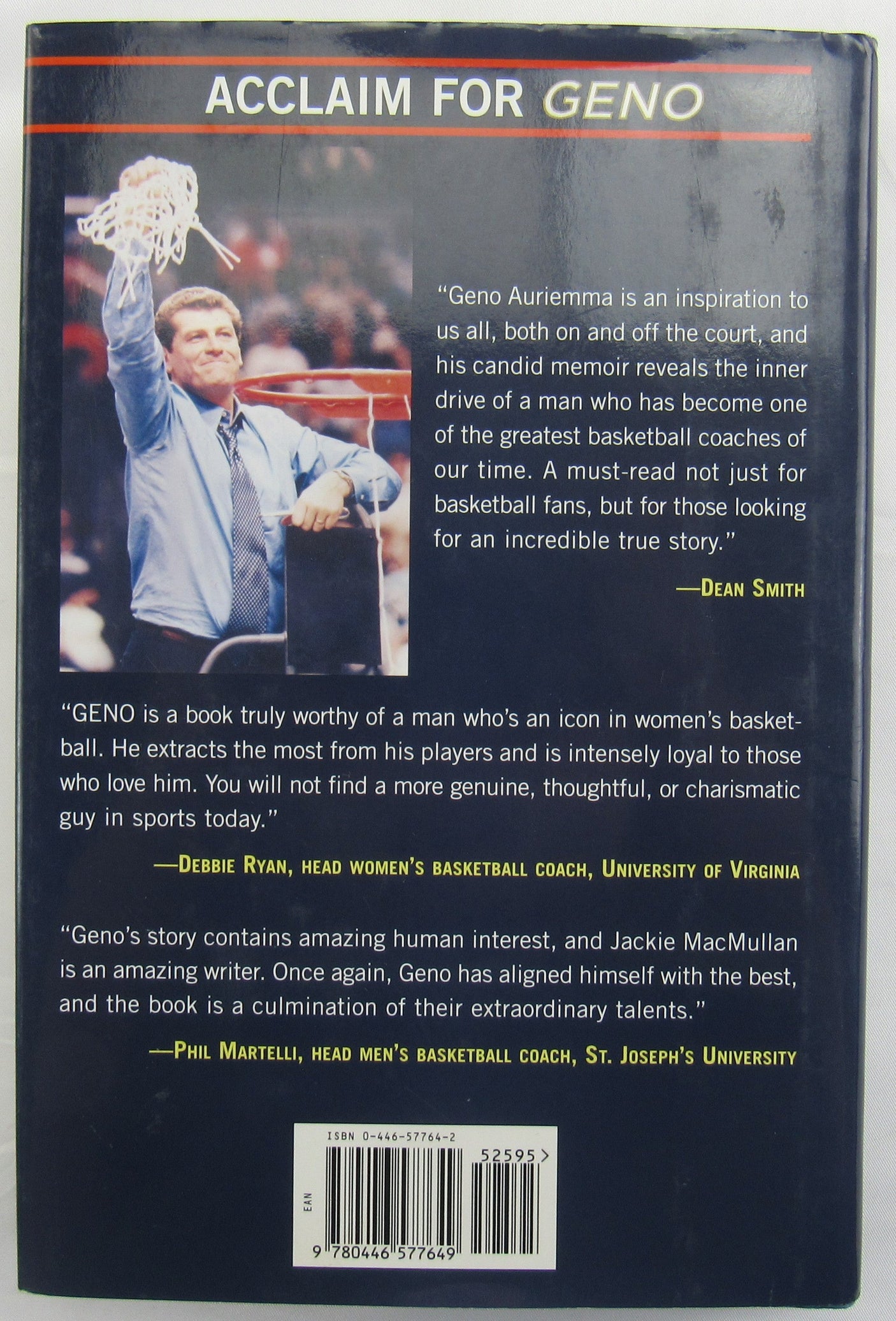 Geno Auriemma Signed Auto Book JSA CH80371