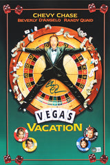 Chevy Chase Vegas Vacation Signed 12x18 Mini Movie Poster BAS Witnessed