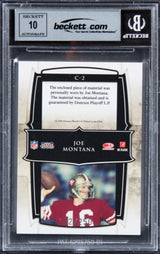 49ers Joe Montana Signed 2008 Donruss SL #2 #122/250 Card Auto 10! BAS Slabbed