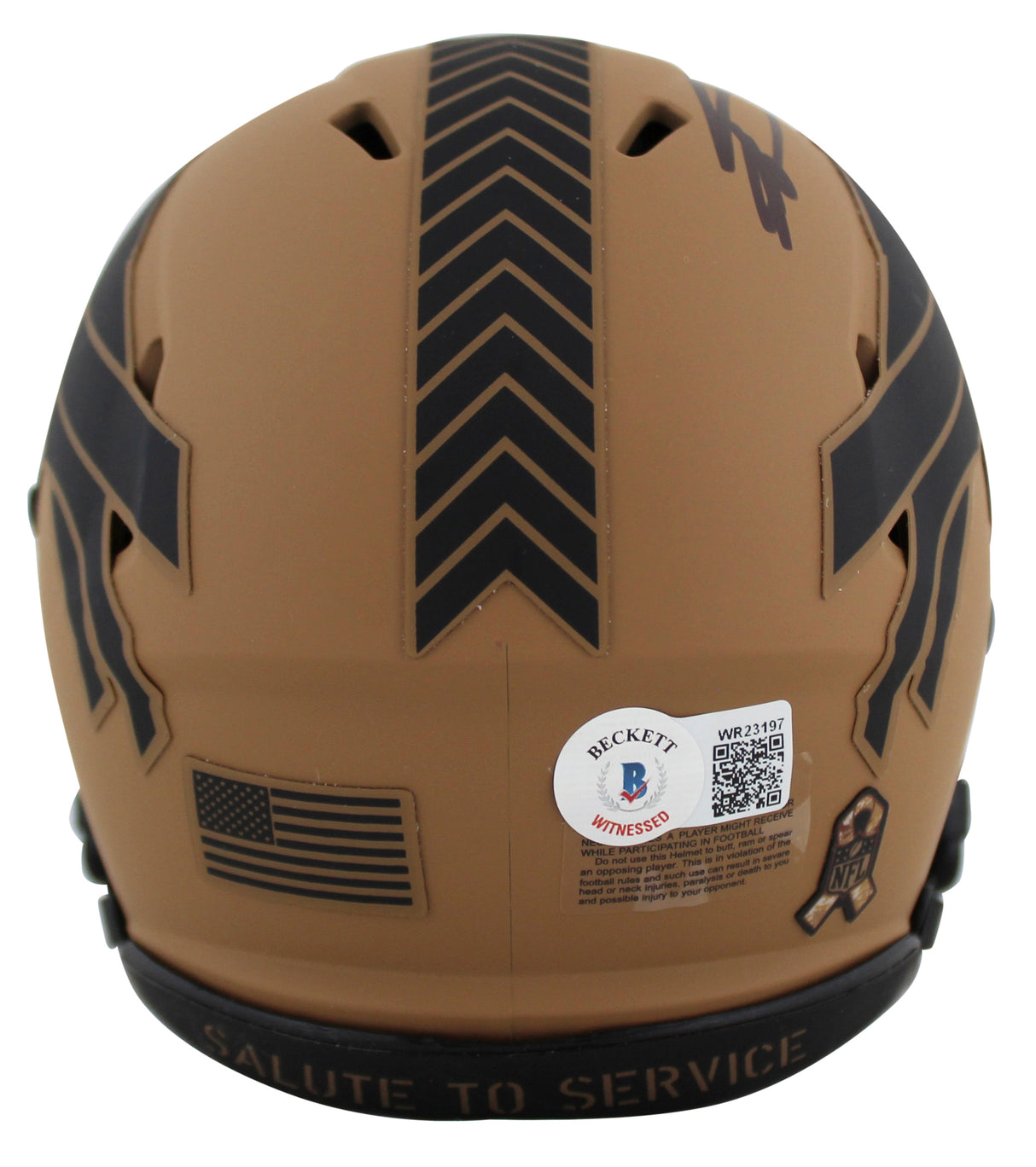 Bills Stefon Diggs Signed Salute To Service II Speed Mini Helmet w/ Case BAS Wit