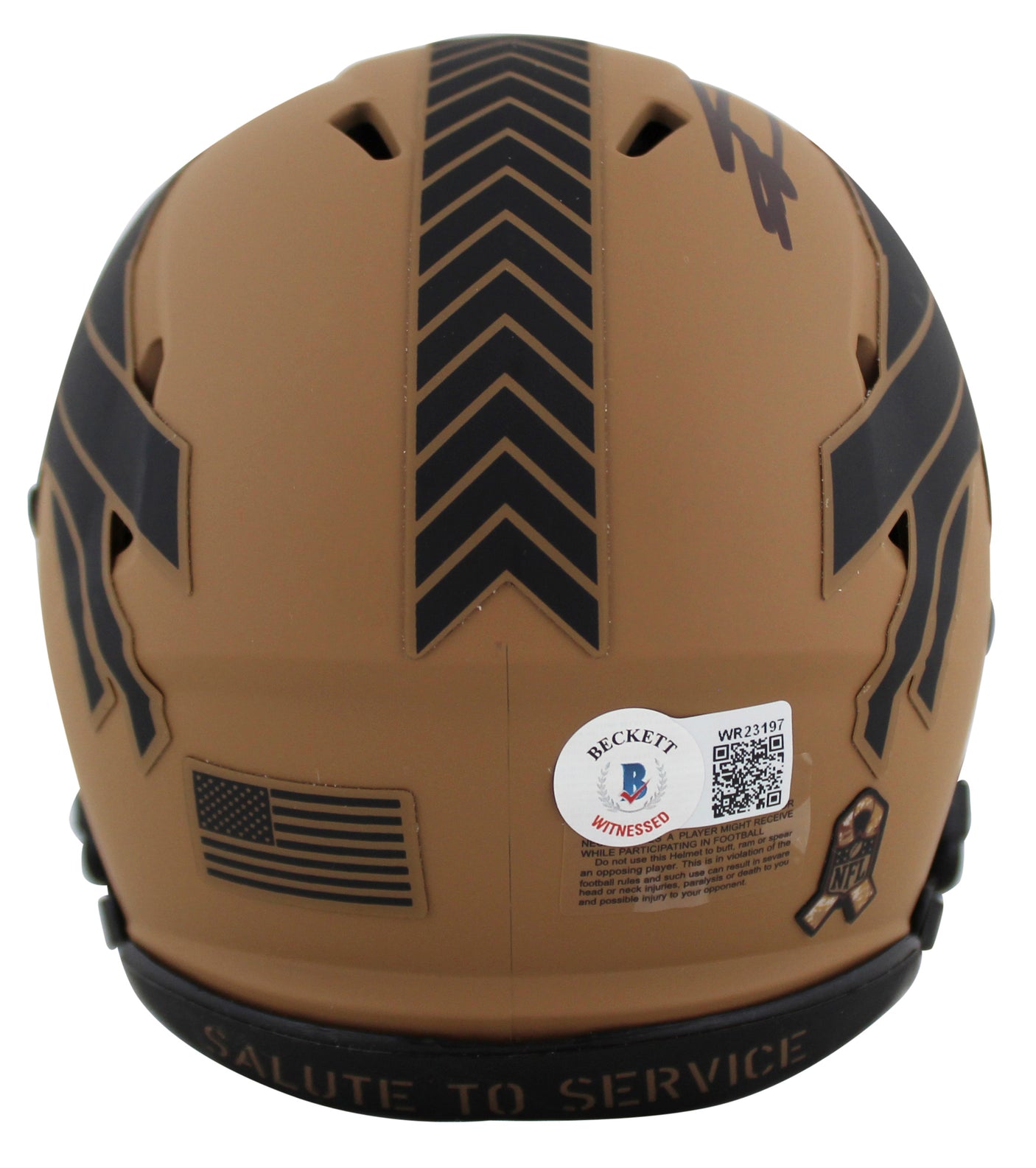 Bills Stefon Diggs Signed Salute To Service II Speed Mini Helmet w/ Case BAS Wit