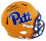 Pittsburgh Tony Dorsett "76 Heisman" Signed Yellow F/S Speed Rep Helmet BAS Wit