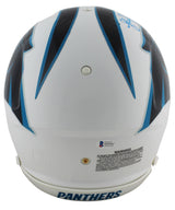 Panthers Luke Kuechly "KP" Signed Flat White Proline Full Size Speed Helmet BAS